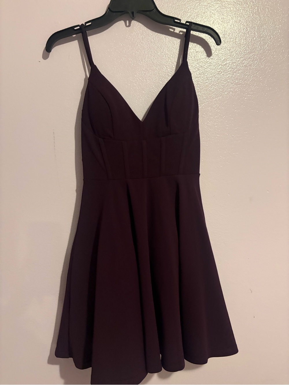 City Studio Plum Spaghetti-Strap Fit & Flare Mini Dress
